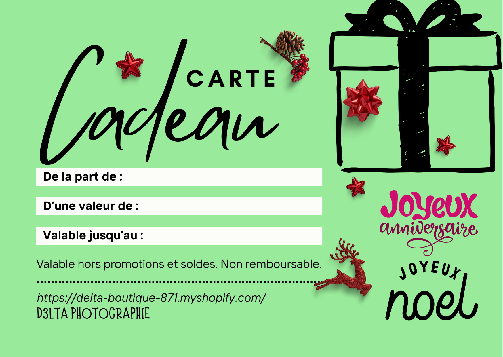 Carte Cadeau D3lta